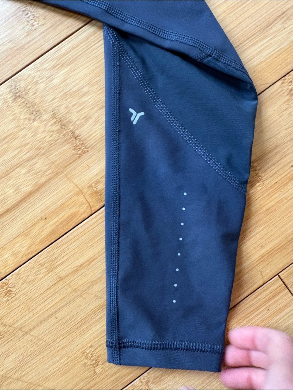 Reflective Detail dark blue Performance Leggings - Small Logo